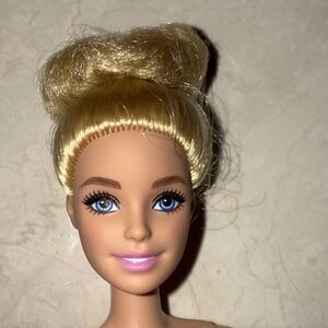 barbie blonde hair bun doll